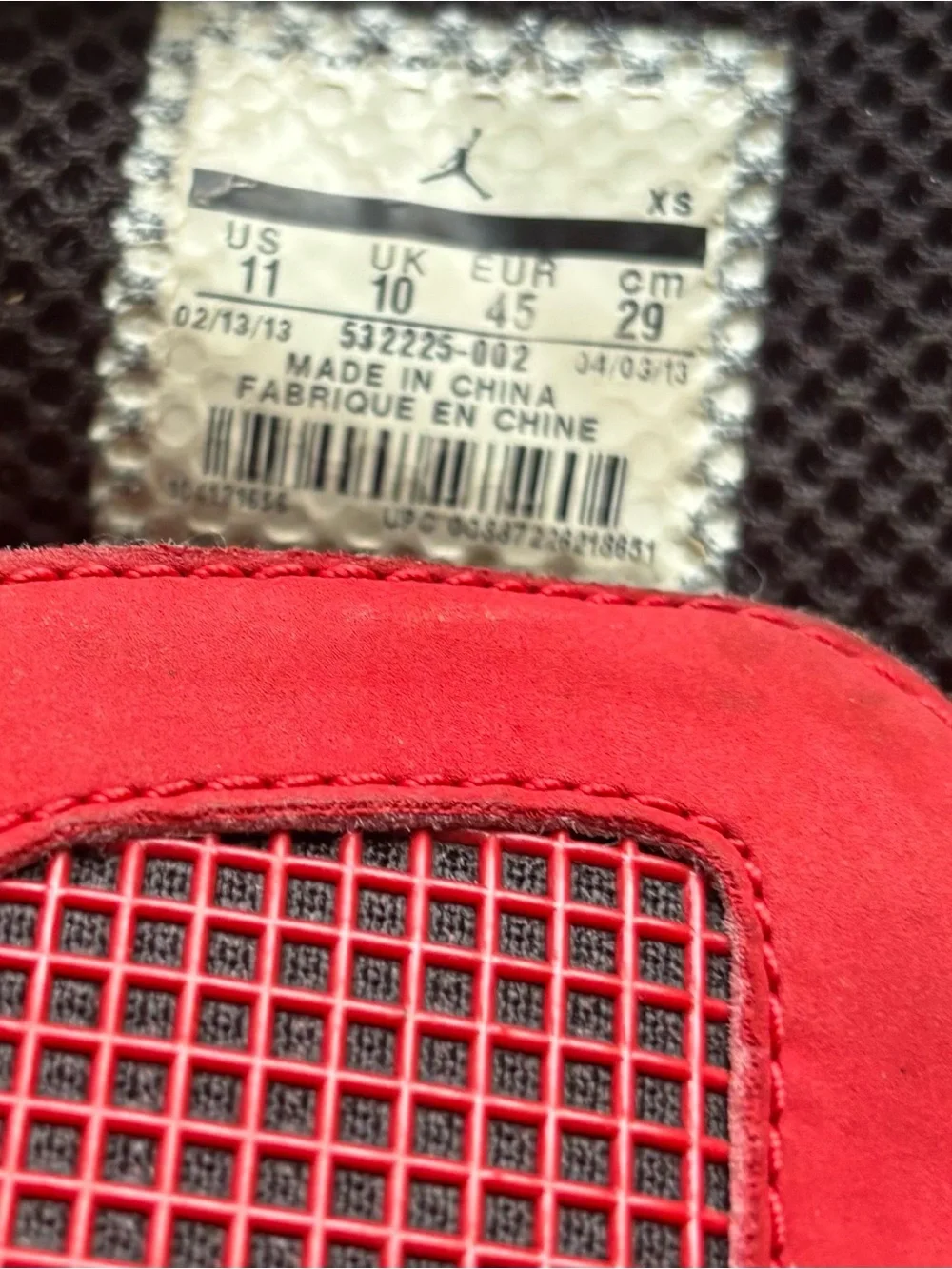 Jordan Red and White Massage Footbed Slide Sandals